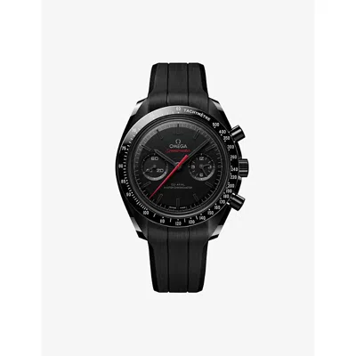 Omega Mens Black Speedmaster Dark Side Of The Moon Ceramic Rubber-strap Watch 44.25mm