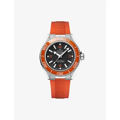 Omega Mens Orange Seamaster Planet Ocean 600m Stainless-steel Rubber-strap Watch 42mm