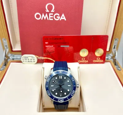 Pre-owned Omega Seamaster Diver 300m 210.32.42.20.06.001 Blue Ceramic Steel Box Paper
