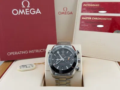 Pre-owned Omega Seamaster Planet Ocean Chrono 215.30.46.51.01.001 45.5mm Steel Box Paper In Multiple