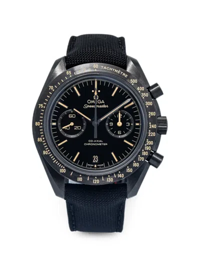 Pre-owned Omega Speedmaster Chronometer 44mm Watch In Black