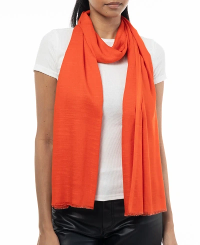 On 34th Women's Soft Sheen Fringe-trim Scarf, Created For Macy's In Red