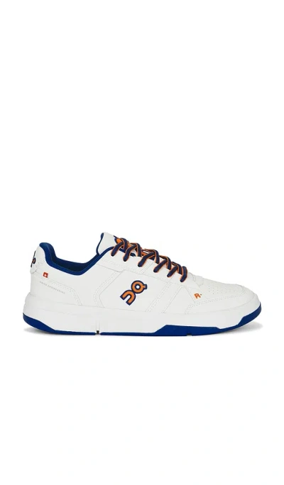 On The Roger Ch Varsity In White & Indigo