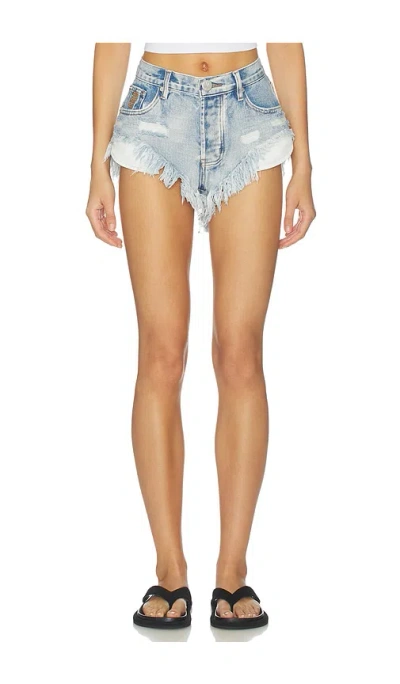 One Teaspoon Rollers Low Waist Denim Shorts In Hendrixe