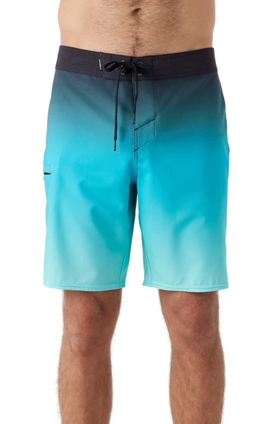 O'neill Hyperfreak Heat Fade Swim Trunks In Peacock Blue