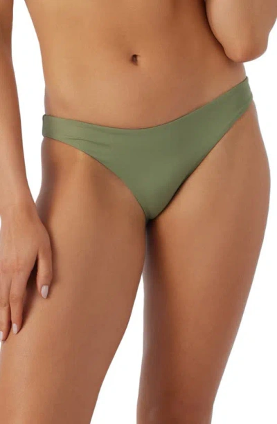 O'neill Rockley Saltwater Solids Bikini Bottoms In Oil Green
