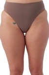 O'neill Saltwater Solids Max High Cut Bikini Bottoms In Deep Taupe