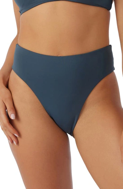 O'neill Saltwater Solids Max High Cut Bikini Bottoms In Slate