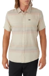 O'neill Seafaring Stripes Short Sleeve Button-up Shirt In Light Khaki