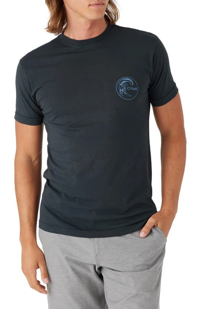 O'neill Sun Organic Cotton Graphic T-shirt In Dark Charcoal