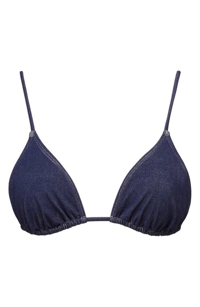 Onia String Bikini Top In Dark Wash