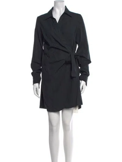 Pre-owned Onia V-neck Mini Dress In Black