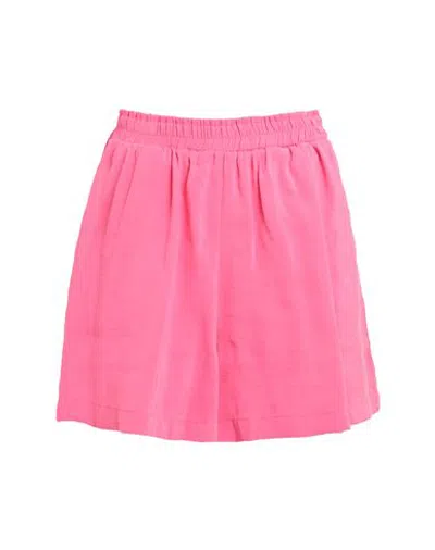 Only Blue Denim Woman Shorts & Bermuda Shorts Fuchsia Size Xl Modal, Polyester In Pink