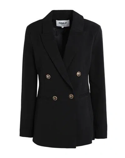 Only Woman Blazer Black Size 8 Recycled Polyester, Polyester, Elastane