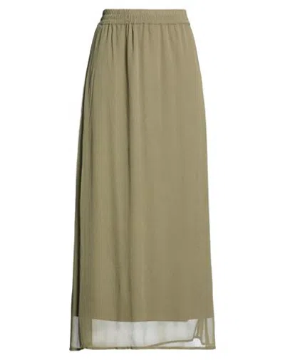 Only Woman Maxi Skirt Military Green Size L Polyester