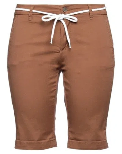 Only Woman Shorts & Bermuda Shorts Brown Size 4 Cotton, Elastane
