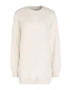 Only Woman Sweatshirt Cream Size Xl Cotton, Polyester In White