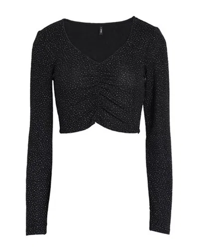 Only Woman Top Black Size Xl Polyester, Elastane
