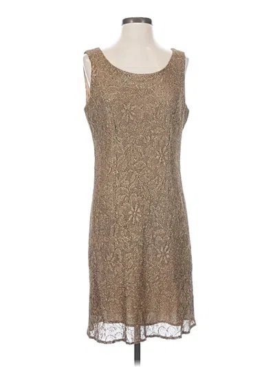 Pre-owned Onyx Nite Casual Dress In Tan