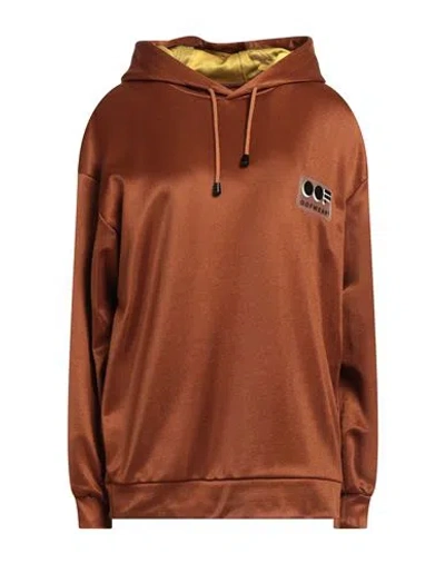 Oof Woman Sweatshirt Brown Size S Polyester, Cotton