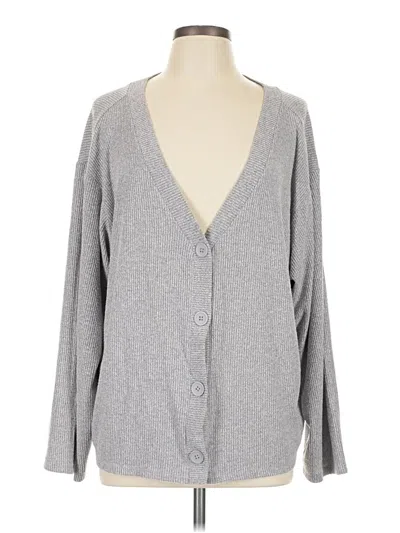 Pre-owned Open Edit Cardigan Sweater In Gray