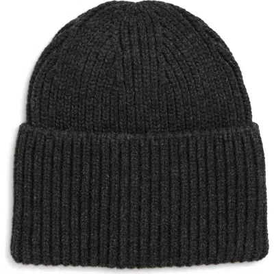 Open Edit Core Wide Cuff Recycled Polyester Blend Beanie In Gray
