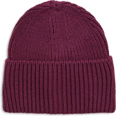Open Edit Core Wide Cuff Recycled Polyester Blend Beanie In Burgundy