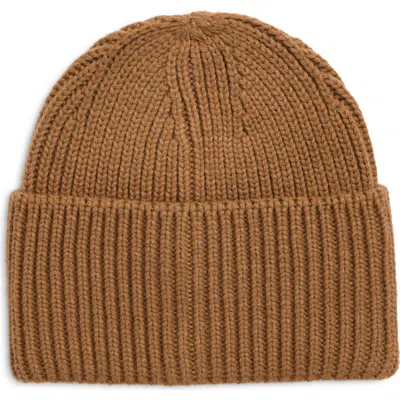 Open Edit Core Wide Cuff Recycled Polyester Blend Beanie In Brown