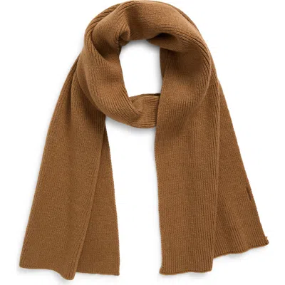 Open Edit Core Wide Knit Scarf In Brown