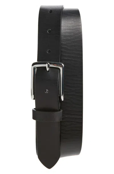 Open Edit Dalton Milled Leather Belt In Black