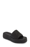 Open Edit Gisella Platform Slide Sandal In Black Raffia