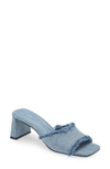 Open Edit Jaydin Slide Sandal In Blue Stonewashed Denim