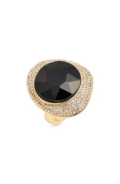 Open Edit Pav Faceted Crystal Ring In Gold