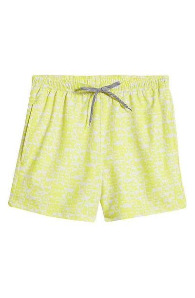 Open Edit Recycled Volley Swim Trunks In Green Sulphur Abstract Geo