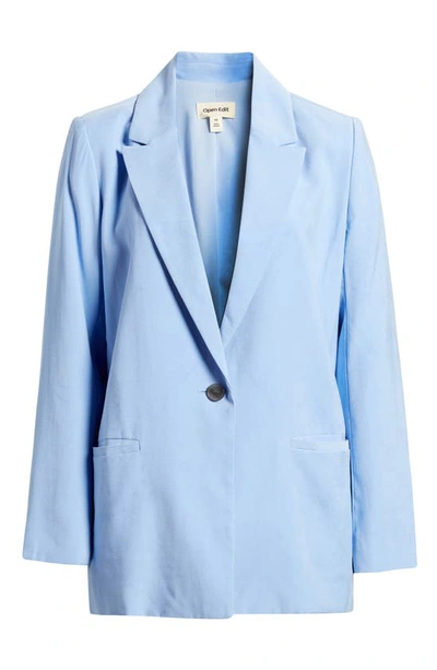 Open Edit Relaxed Fit Blazer In Blue Hydrangea