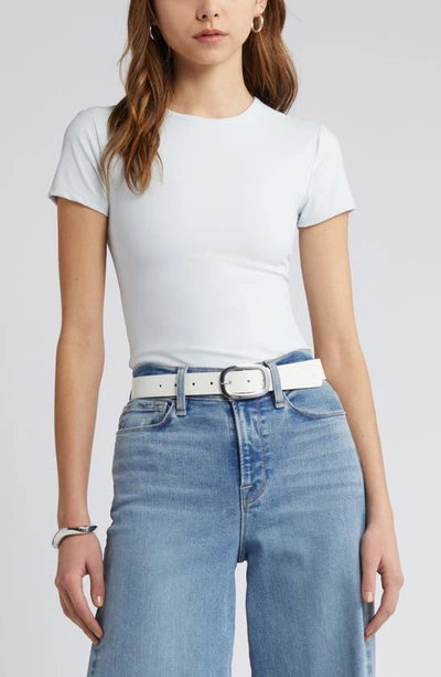 Open Edit Smooth Edit Short Sleeve Top In Blue Illusion