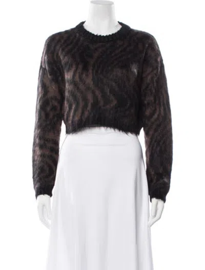 Pre-owned Opening Ceremony Animal Print Crew Neck Sweater In Brown