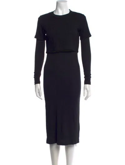 Pre-owned Opening Ceremony Crew Neck Midi Length Dress In Black/blue