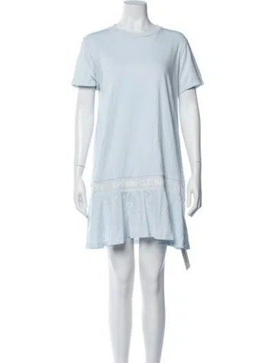 Pre-owned Opening Ceremony Crew Neck Mini Dress In Blue