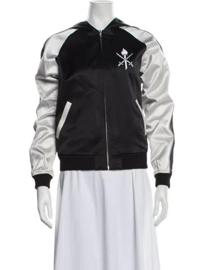 Pre-owned Opening Ceremony Silk Bomber Jacket In Black