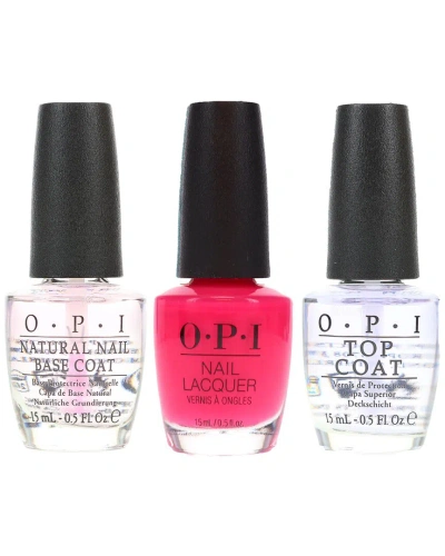 Opi 1.5oz Strawberry Margarita Nail Polish With Top Coat & Base Coat In White