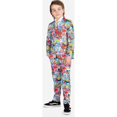 Opposuits Kids' Spongebob Frenzy Two-piece Suit & Tie Set In Multi