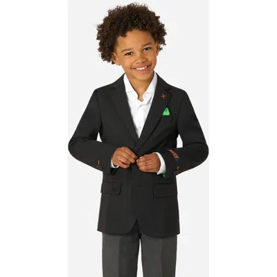 Opposuits X Minecraft Kids' Daily Slim Fit Black Stretch Sport Coat