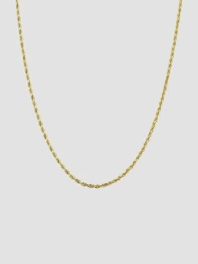 Oradina 14k Yellow Solid Gold Roman Rope Choker In Yellow Gold