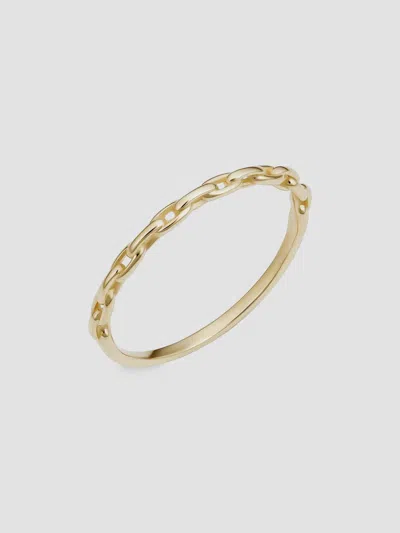 Oradina 14k Yellow Solid Gold Venice Link Ring In Yellow Gold
