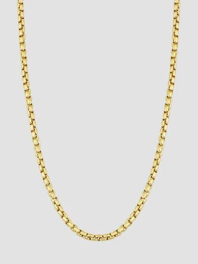 Oradina Men's 14k Yellow Solid Gold Round Bodega Box Chain In Yellow Gold