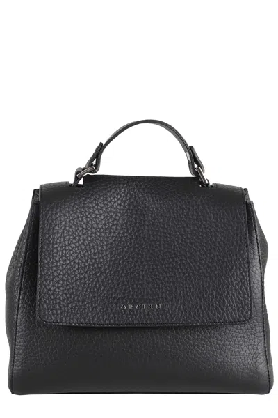 Orciani Black Grained Leather Small Handbag