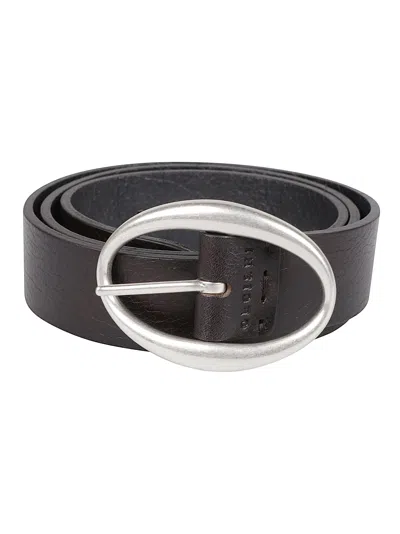 Orciani Black Narrow Calf Leather Belt