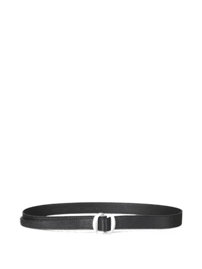 Orciani Broken O Pegaso A Leather Belt In Black