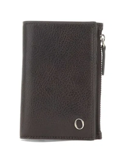 Orciani Lagoon Bifold Leather Wallet In Brown